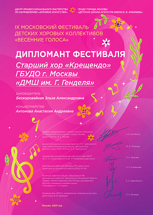 IX Московский фестиваль детских хоровых коллективов "Весенние голоса"